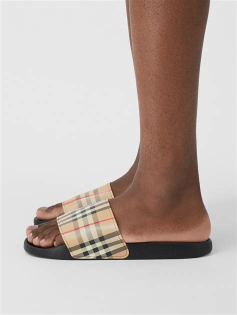 men's burberry leather slide shoes